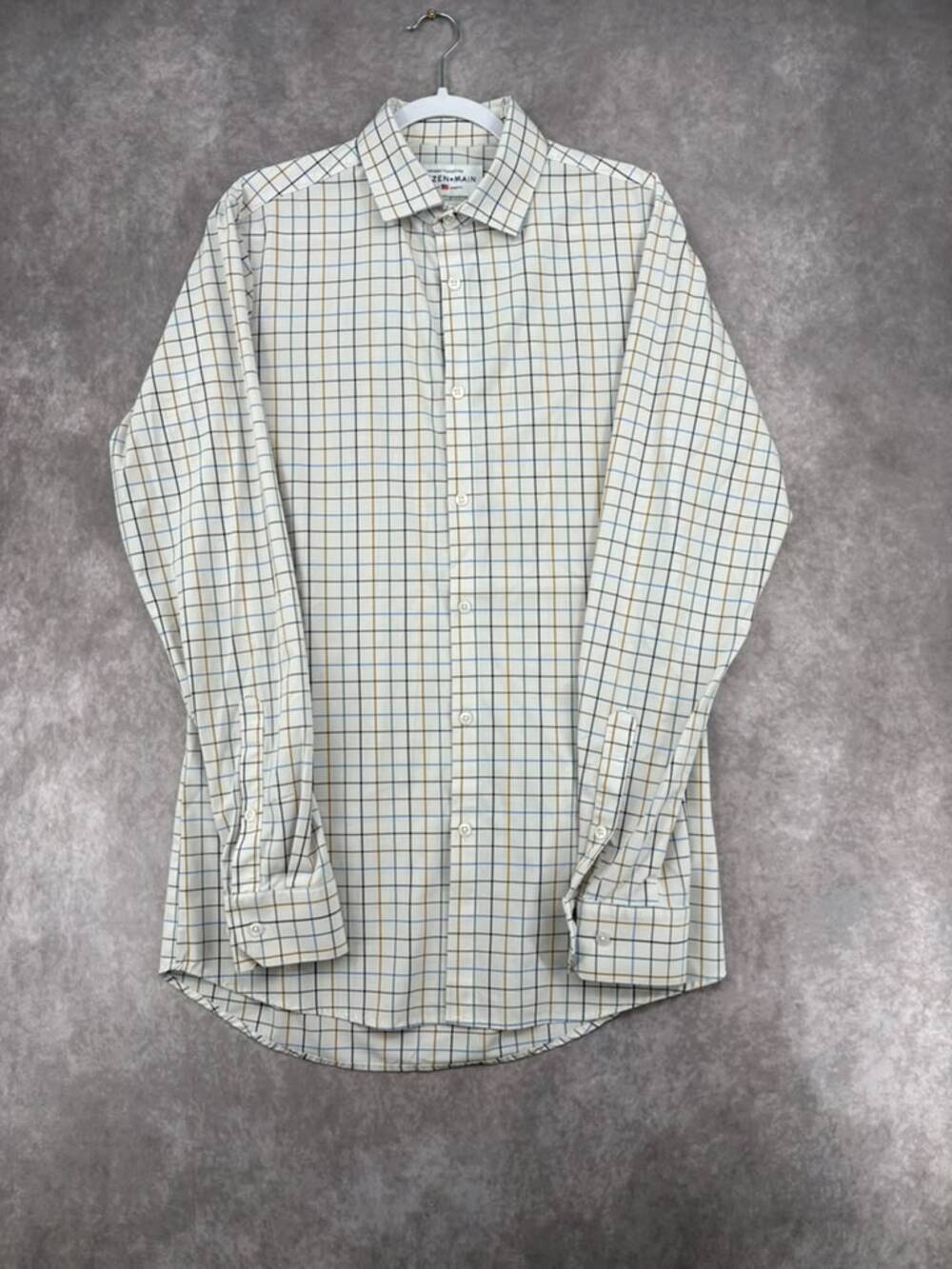 Mizzen+Main Leeward Medium Tall Trim Fit Plaid Shirt Made USA
